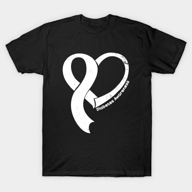 Diabetes Awareness Hople Love Heart Ribbon Happy Valentines Day T-Shirt by BoongMie